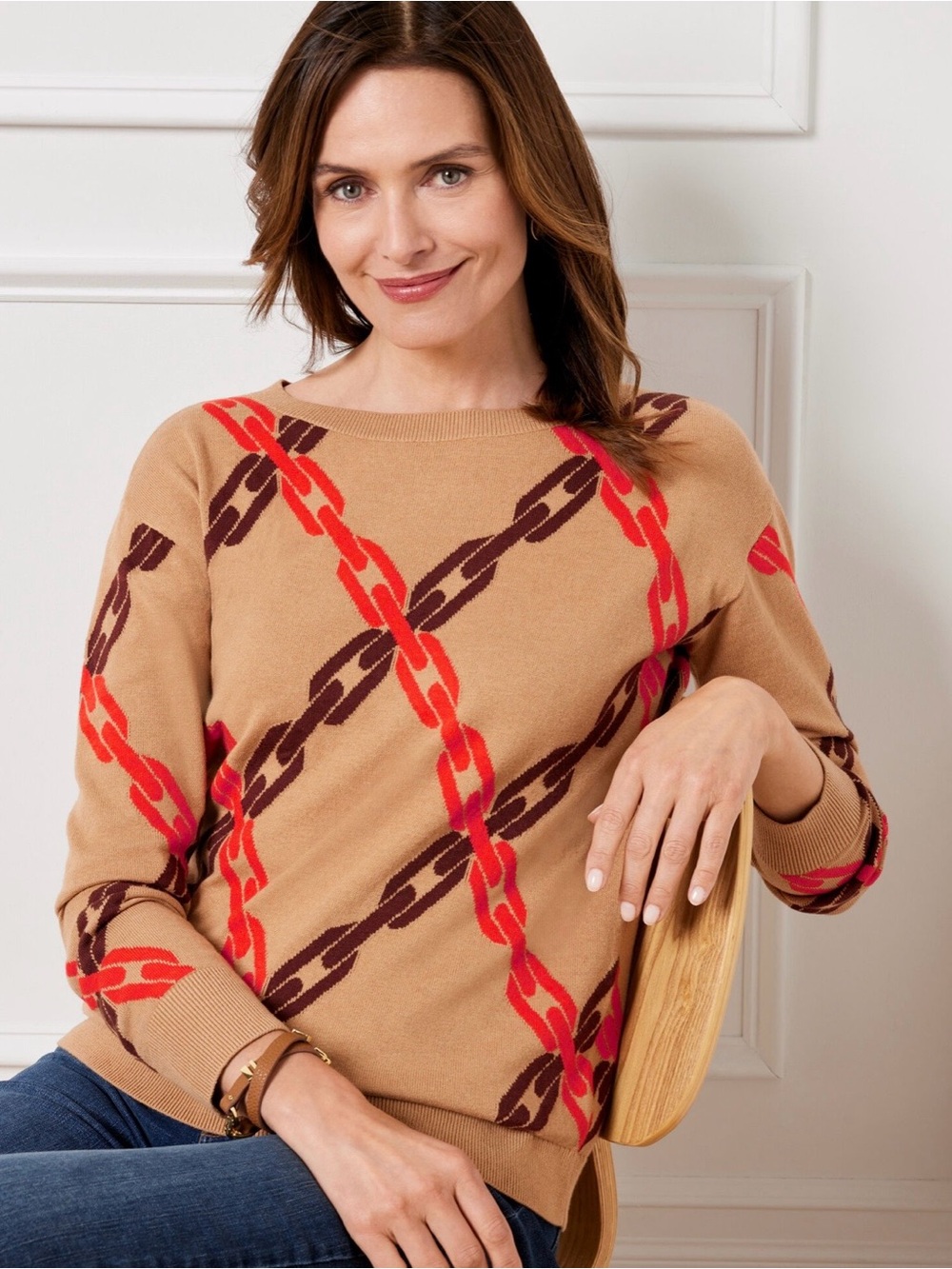 Talbots Boatneck Pullover Sweater Sz M